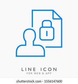 Author rights concept vector line icon. Intellectuap property protection pictogram.