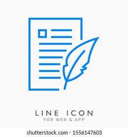 Author rights concept vector line icon. Intellectuap property protection pictogram.
