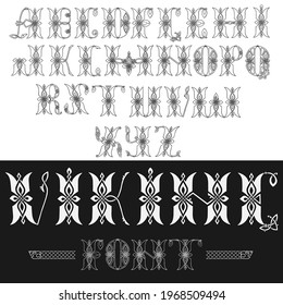 Author s stylish celtic font with patterns. Celtic knot.