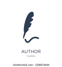 Author Sign icon. Trendy flat vector Author Sign icon on white background from Cinema collection, vector illustration can be use for web and mobile, eps10