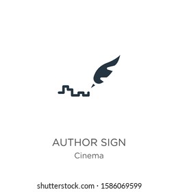 Author sign icon vector. Trendy flat author sign icon from cinema collection isolated on white background. Vector illustration can be used for web and mobile graphic design, logo, eps10