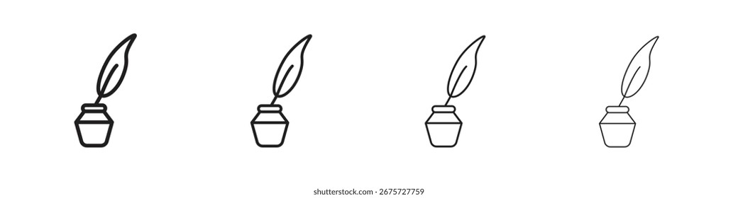 Autor assina ilustração vetorial, ícone de design de linha. Traçados editáveis.