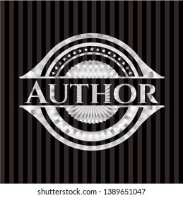 Author silvery shiny emblem. Vector Illustration. Mosaic.
