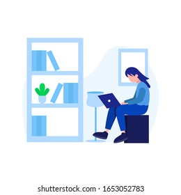 The author is writing articles, manuscripts, news and books vector illustration, suitable for landing page, ui, website, mobile app, editorial, poster, flyer, article, and banner