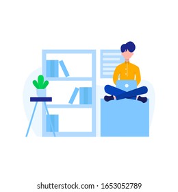 The author is writing articles, manuscripts, news and books vector illustration, suitable for landing page, ui, website, mobile app, editorial, poster, flyer, article, and banner