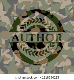 Author written on a camo texture