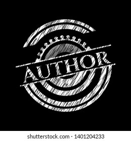 Author written on a chalkboard. Vector Illustration. Detailed.