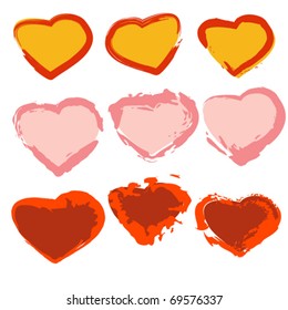 Authoring set 4 of the drawn hearts in a vector.