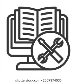 Authoring Tool Outline Icon Vector Illustration