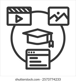 Authoring Tools Outline Icon Vector Illustration