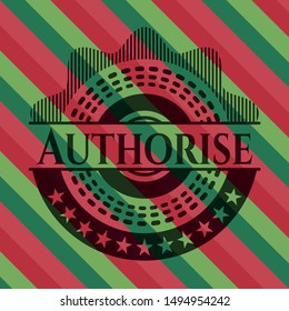 Authorise christmas badge background. Vector Illustration. Detailed.