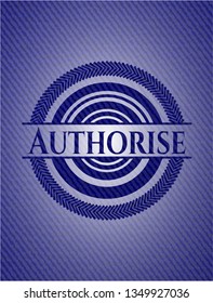 Authorise emblem with denim texture