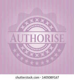 Authorise vintage pink emblem. Vector Illustration. Detailed.