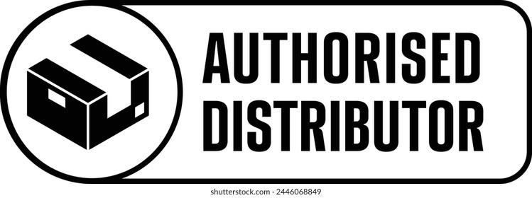 Authorised distributor black and white flat vector icon
