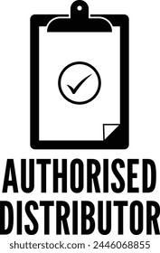 Authorised distributor black and white flat vector icon
