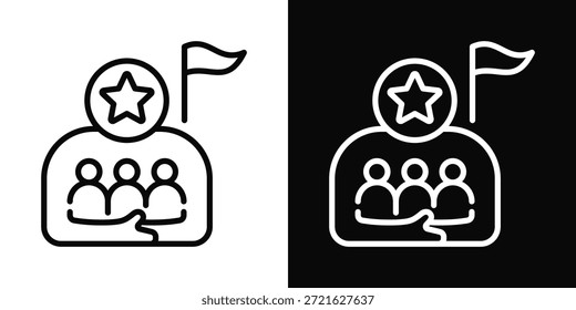 Authoritarian Icon White And Black Background Style