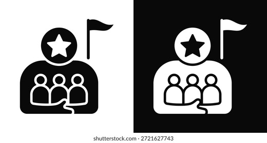 Authoritarian Icon White And Black Background Style