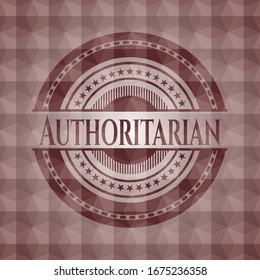 Authoritarian red seamless emblem with geometric pattern.