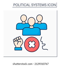 Authoritarian Regime Color Icon. Government Form. Control By One Person Or Group Of People. Authoritarianism.Political System Concept.Isolated Vector Illustration