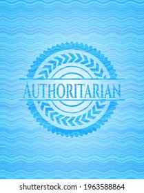 Authoritarian water wave style emblem. Vector Illustration. Detailed. 
