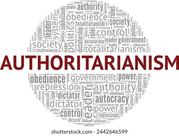 Authoritarianism word cloud conceptual design isolated on white background.