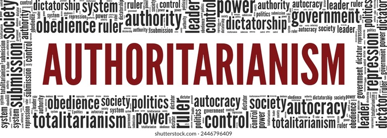 Authoritarianism word cloud conceptual design isolated on white background.