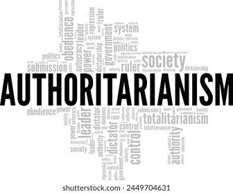 Authoritarianism word cloud conceptual design isolated on white background.