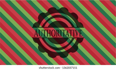 Authoritative christmas colors style emblem.