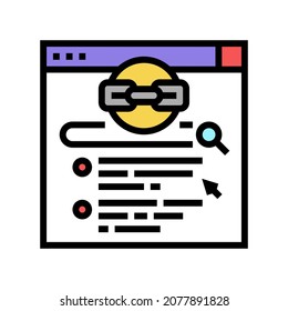 authoritative link color icon vector. authoritative link sign. isolated symbol illustration