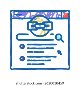 authoritative link doodle icon sketch vector. authoritative link sign. isolated symbol illustration