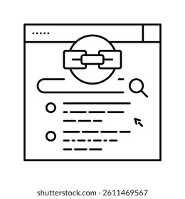 authoritative link line icon vector. authoritative link sign. isolated contour symbol black illustration