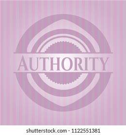 Authority badge with pink background