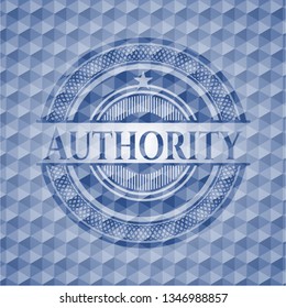 Authority blue emblem with geometric pattern.