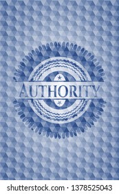 Authority blue polygonal emblem.