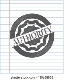 Authority emblem draw with pencil effect