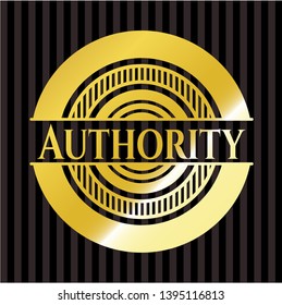 Authority gold emblem. Vector Illustration. Detailed.
