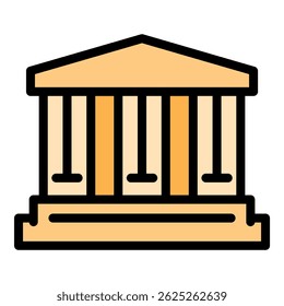 Authority house icon. Outline authority house vector icon color flat isolated