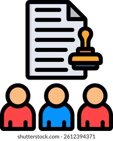 Authority Icon Lineal Color Vector Illustration