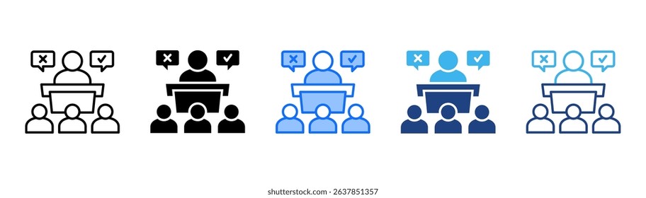Authority Icon Set With Multiple Style For Design