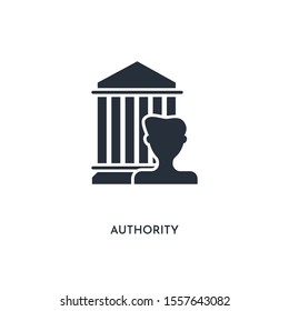 authority icon. simple element illustration. isolated trendy filled authority icon on white background. can be used for web, mobile, ui.
