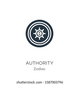 Authority icon vector. Trendy flat authority icon from zodiac collection isolated on white background. Vector illustration can be used for web and mobile graphic design, logo, eps10