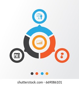 Authority Icons Set. Collection Of Special Demonstration, Opinion Analysis, Company Statistics And Other Elements. Also Includes Symbols Such As Analysis, Statistic, Success.