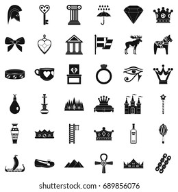 Authority icons set. Simple style of 36 authority vector icons for web isolated on white background