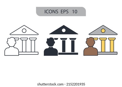 Authority icons  symbol vector elements for infographic web