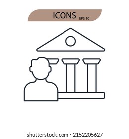 Authority icons  symbol vector elements for infographic web