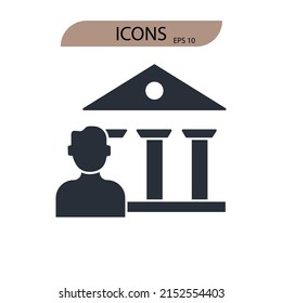Authority icons  symbol vector elements for infographic web