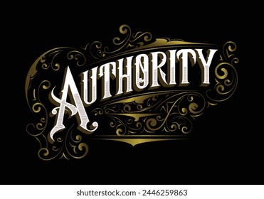 AUTHORITY lettering custom template design
