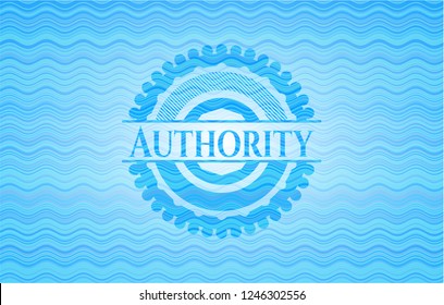 Authority light blue water wave badge.