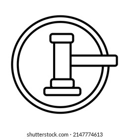 Authority linear icon on the white background