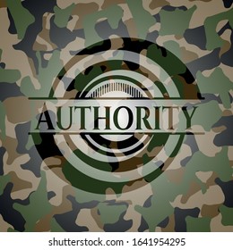 Authority on camouflage pattern. Vector Illustration. Detailed.